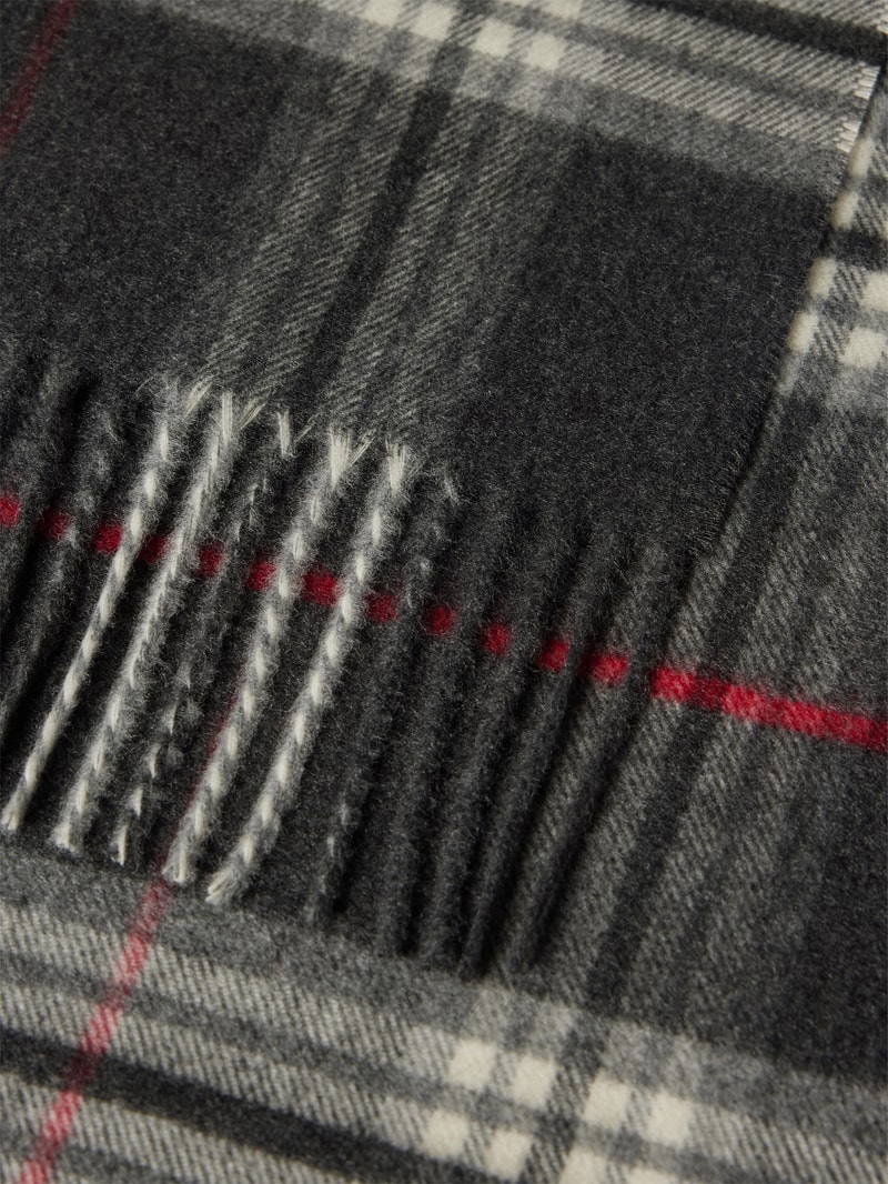 Schal mit Tartan-Karo in anthrazit meliert