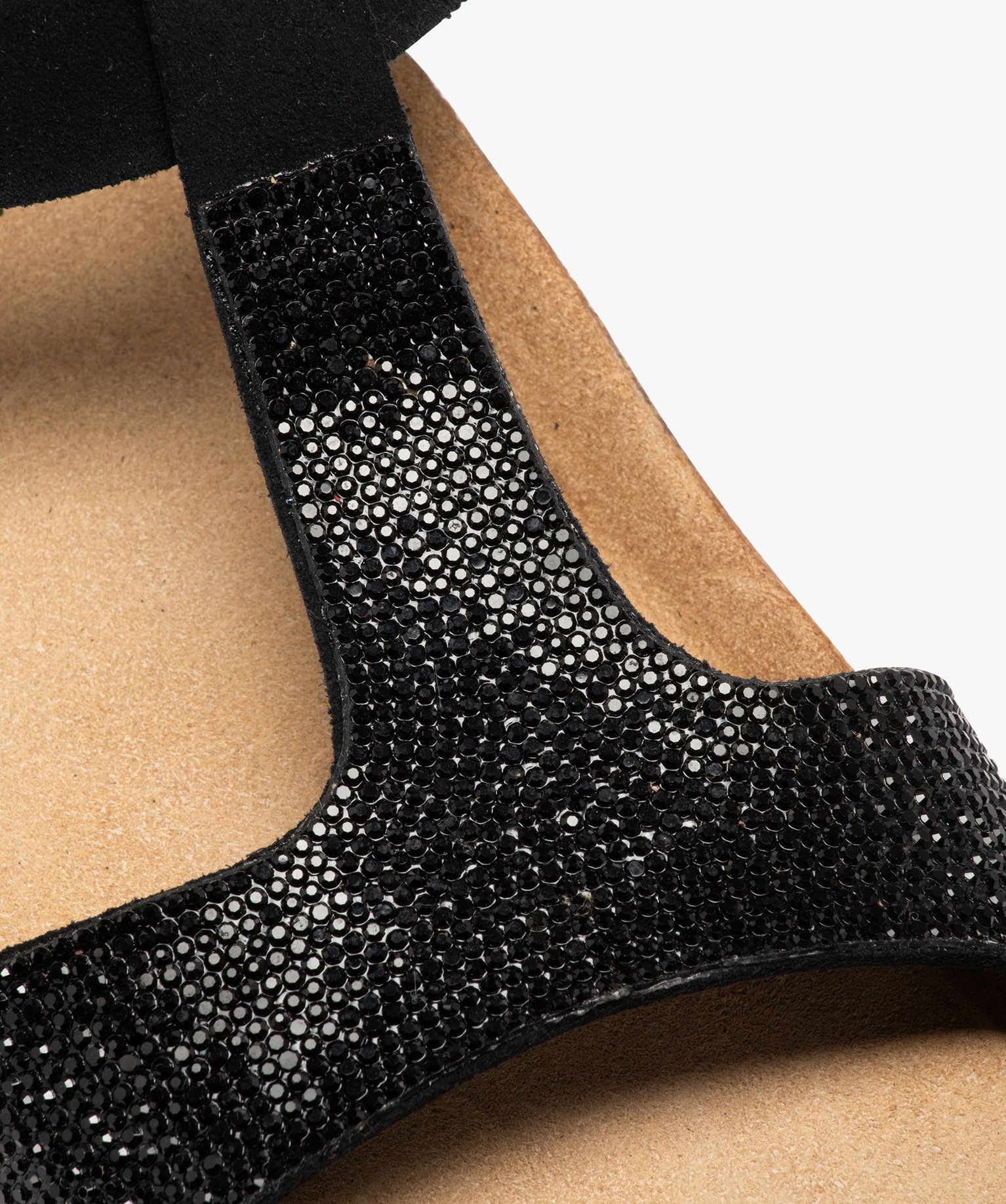 Sandales salomés à bride strass femme noir | GEMO