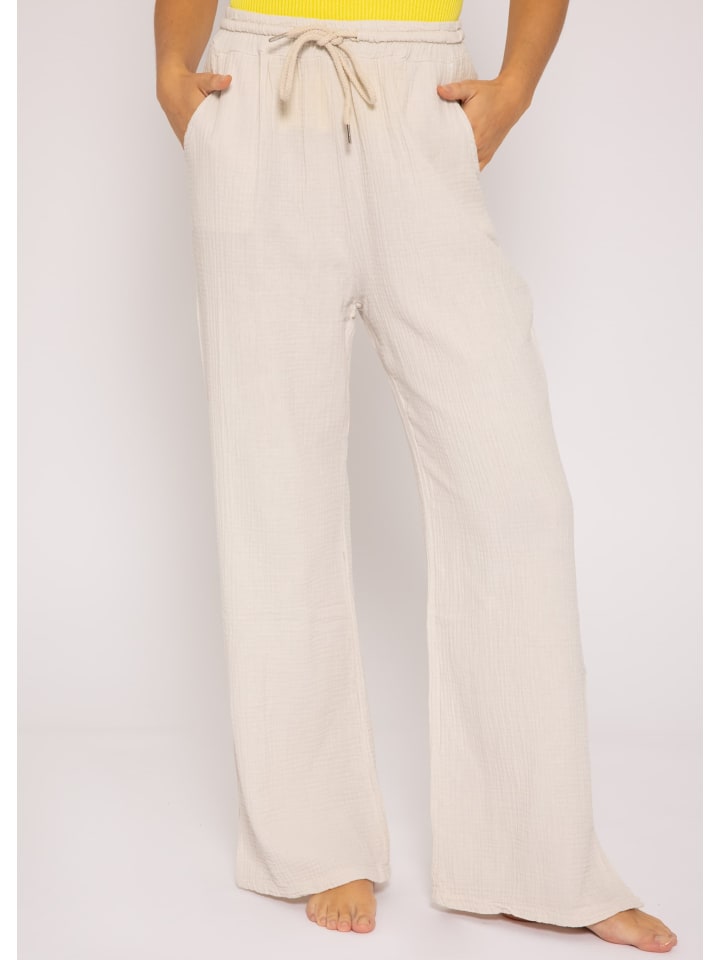 SASSYCLASSY Musselin Hose in Hellbeige günstig kaufen