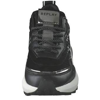 Replay Athena Quilt Sneaker in schwarz
