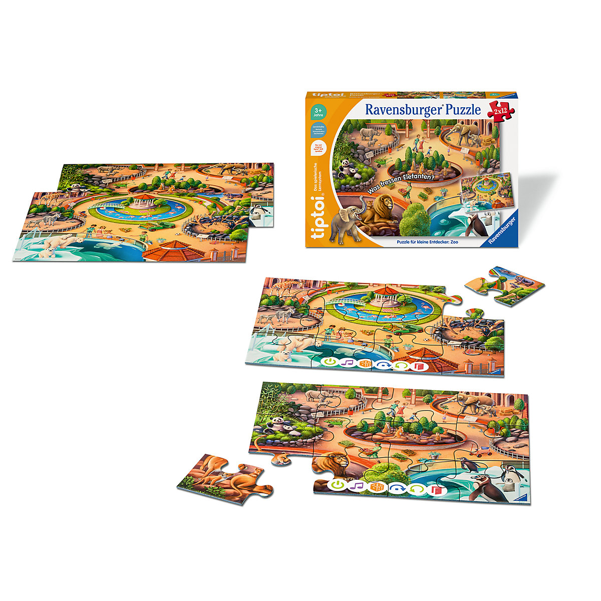 tiptoi® Puzzle für kleine Entdecker: Zoo, 2 x 12 Teile