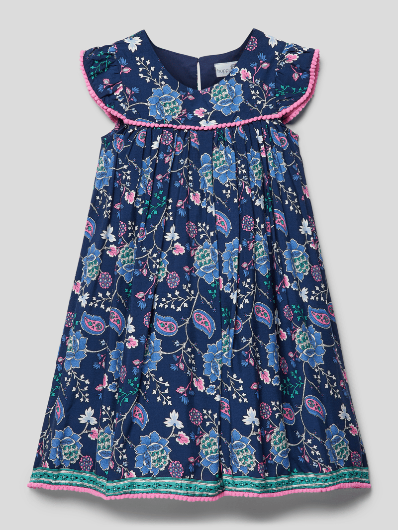 Minikleid mit Allover-Muster in marineblau