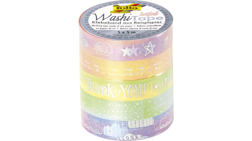 folia Washi-Tape 5er-Set Rainbow 25 m