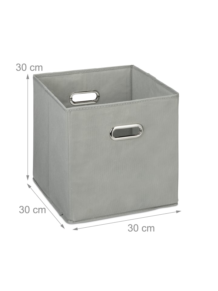 relaxdays 4 x Aufbewahrungsbox in Grau - (B)30 x (H)30 x (T)30 cm günstig kaufen onesize