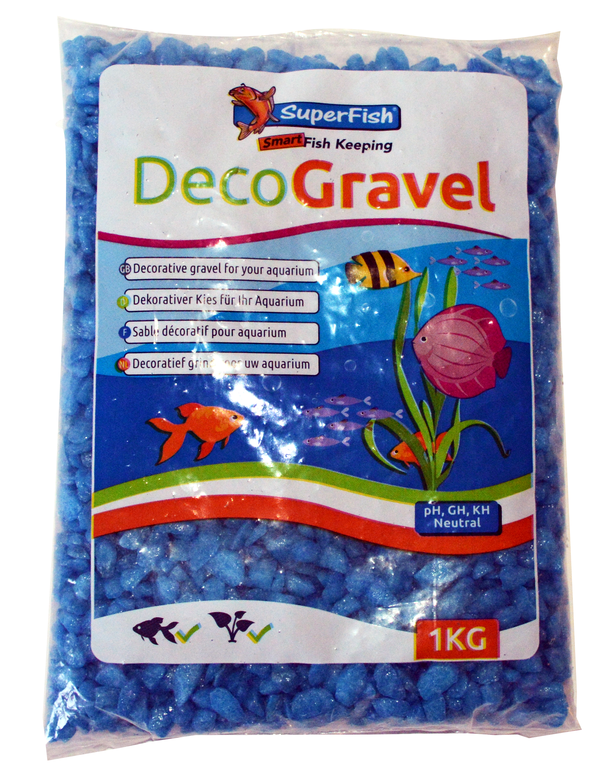 Super Fish Dekoration Super Fish Kies 1Kg neon blau