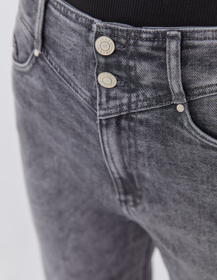 Jean slouchy en coton BCI gris longueur cropped femme