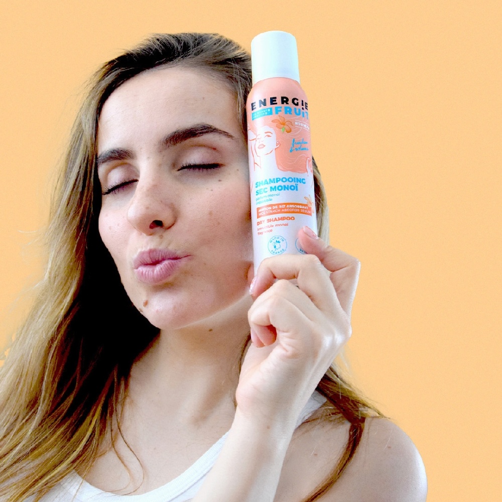 energie fruit Monoï | Tous Types de Cheveux Shampoing Sec Fraîcheur & Volume