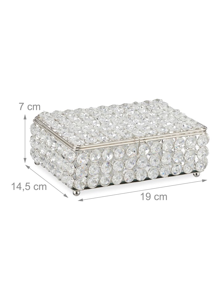relaxdays Schmuckdose in Silber günstig kaufen onesize