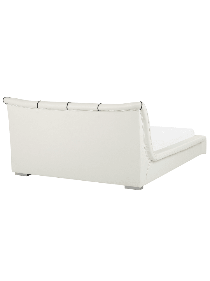 Beliani Doppelbett mit LED NANTES in Weiß/Silber - (W) 168 x (H) 97 x (L) 237 cm günstig kaufen onesize