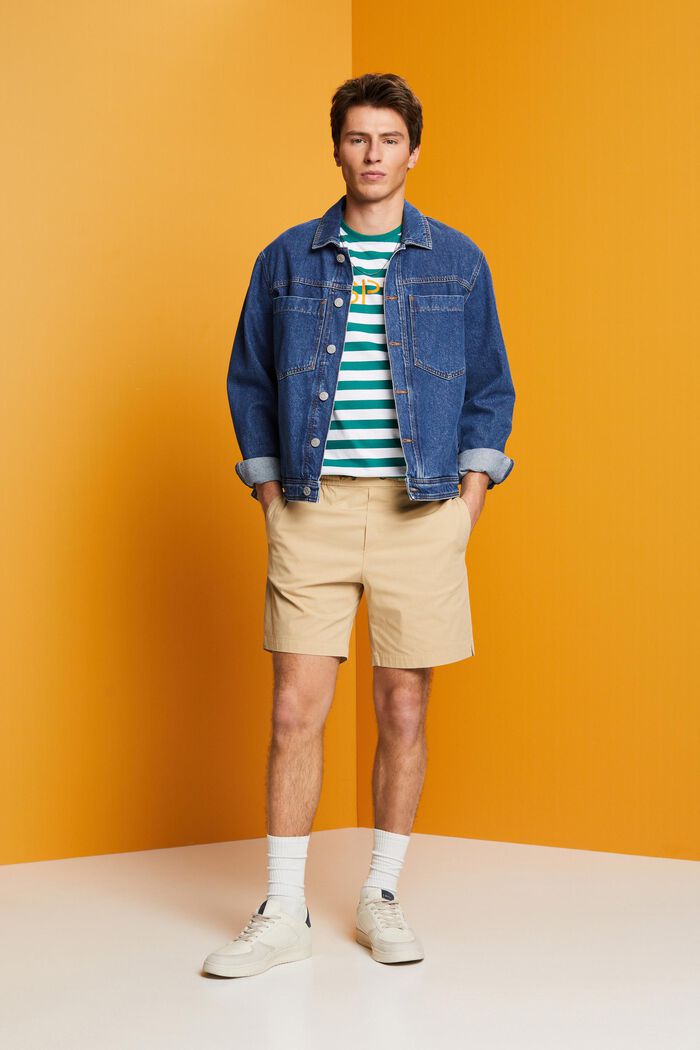 Pull-on-Shorts aus Baumwoll-Popelin