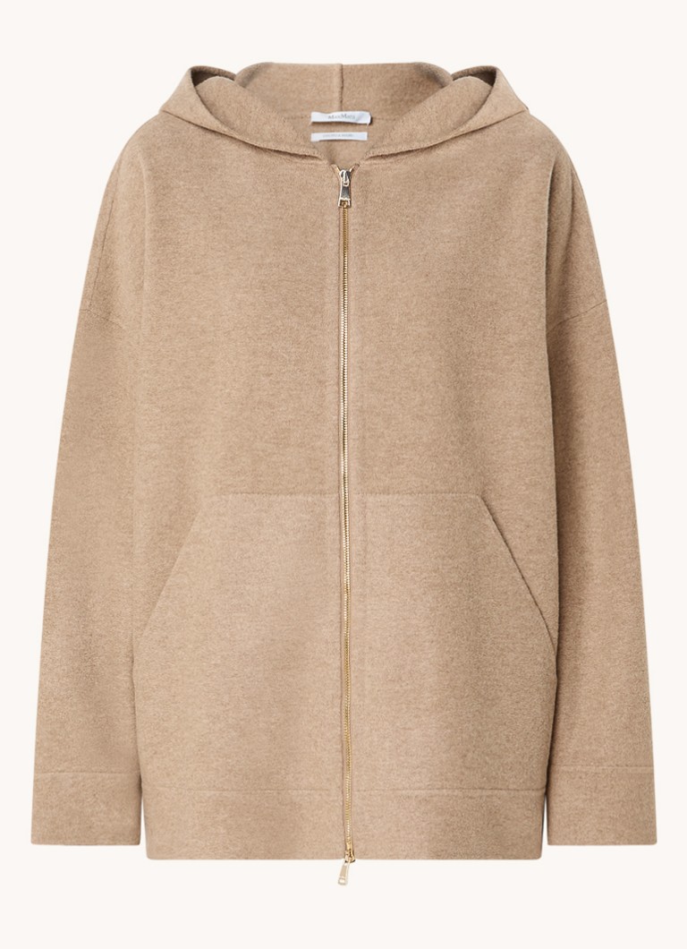MaxMara  Saio fijngebreid vest in kasjmierblend met capuchon