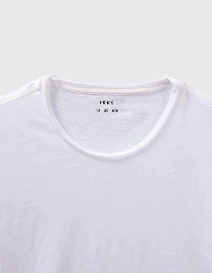 T-shirt L'Essentiel blanc col rond à manches longues Homme