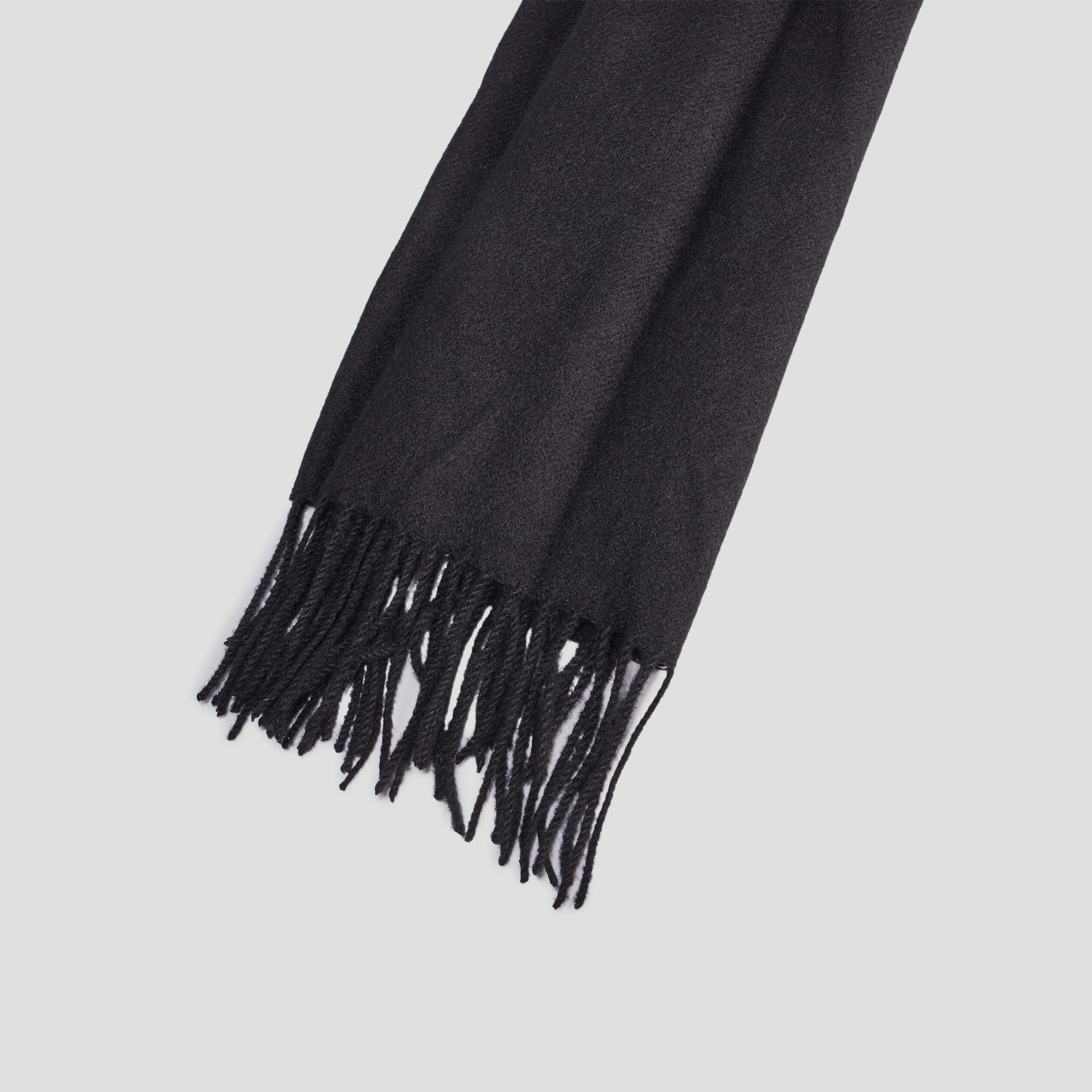 Écharpe à franges noir homme | La Halle