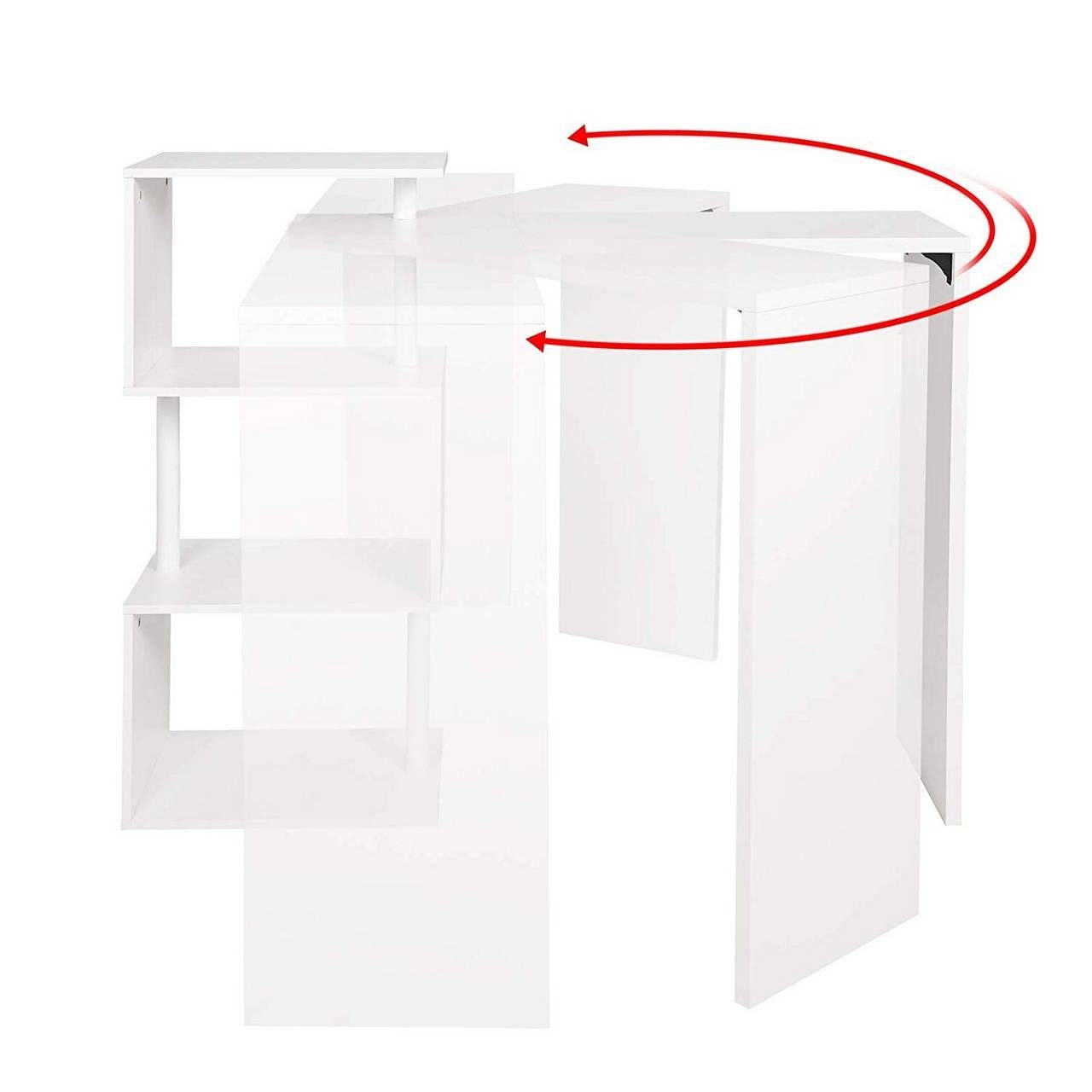 Woltu Bartisch (1-St), Stehtisch mit 3 Ablageflächen, aus Metall & MDF