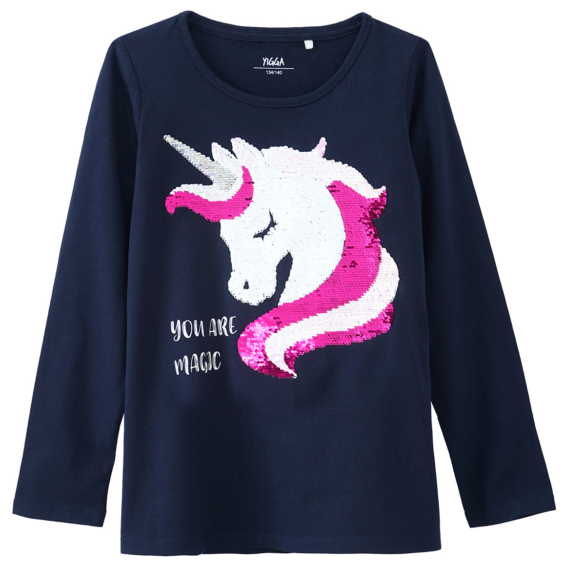 Mädchen Langarmshirt mit Wendepailletten