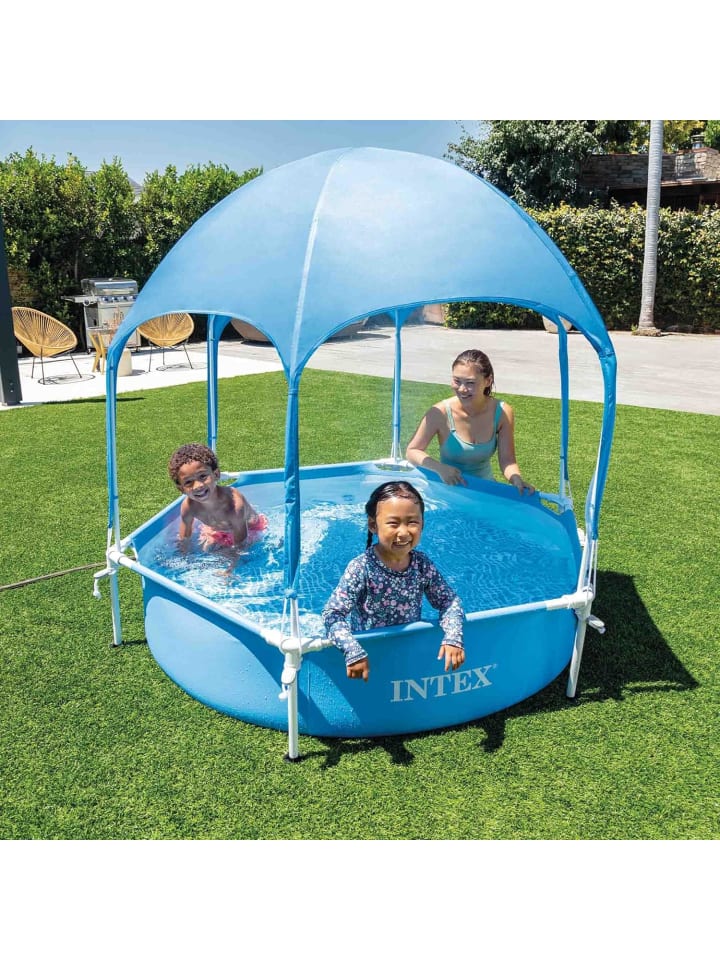 Intex Metal Frame Pool mit Überdachung (183x38cm) in blau günstig kaufen onesize