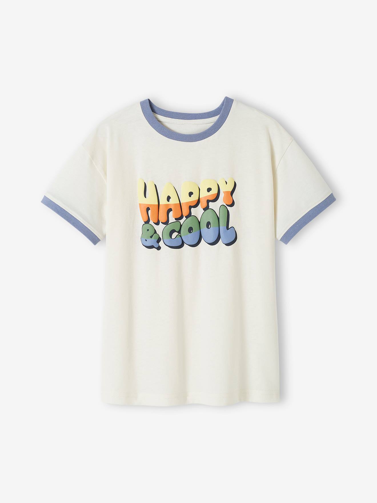 Vertbaudet Jungen T-Shirt „Happy & cool“ Oeko-Tex - sandfarben