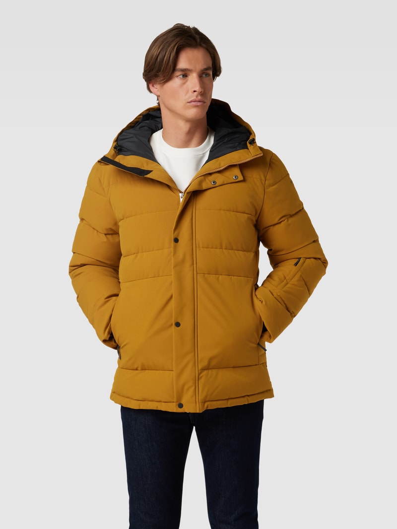 Steppjacke mit Label-Stitching Modell 'EASTCLIFF' in senfgelb