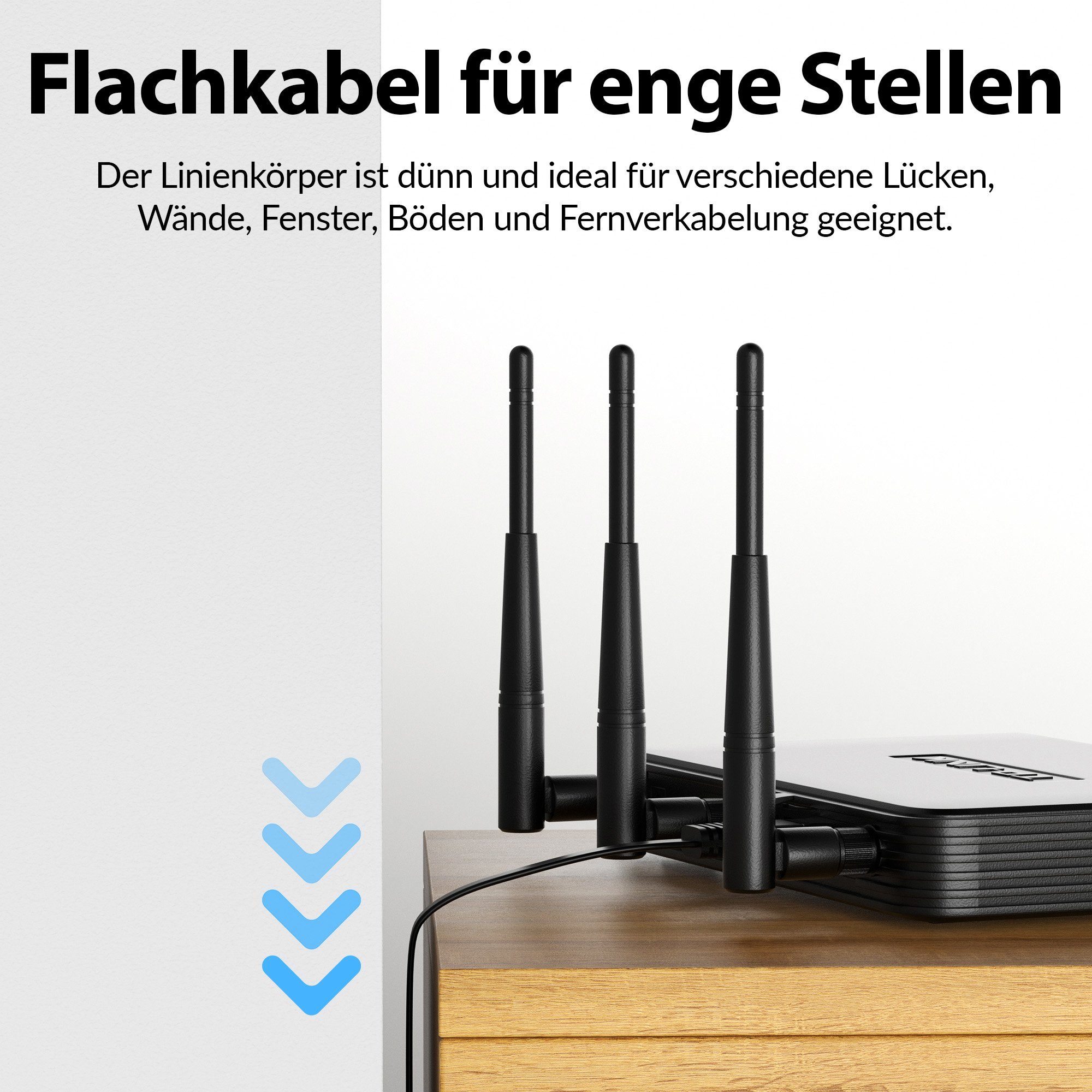 JAMEGA CAT 6 Patchkabel Flach, RJ45 LAN Kabel Ethernet Netzwerkkabel LAN-Kabel, CAT.6, RJ-45 Stecker (Ethernet) (25 cm)