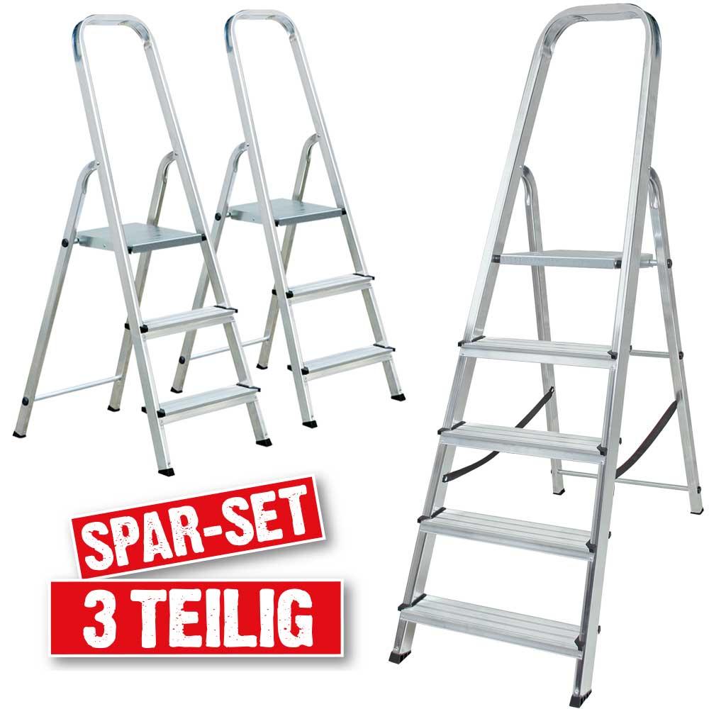 BRB Alu-Bügelleiter 3er Sparset