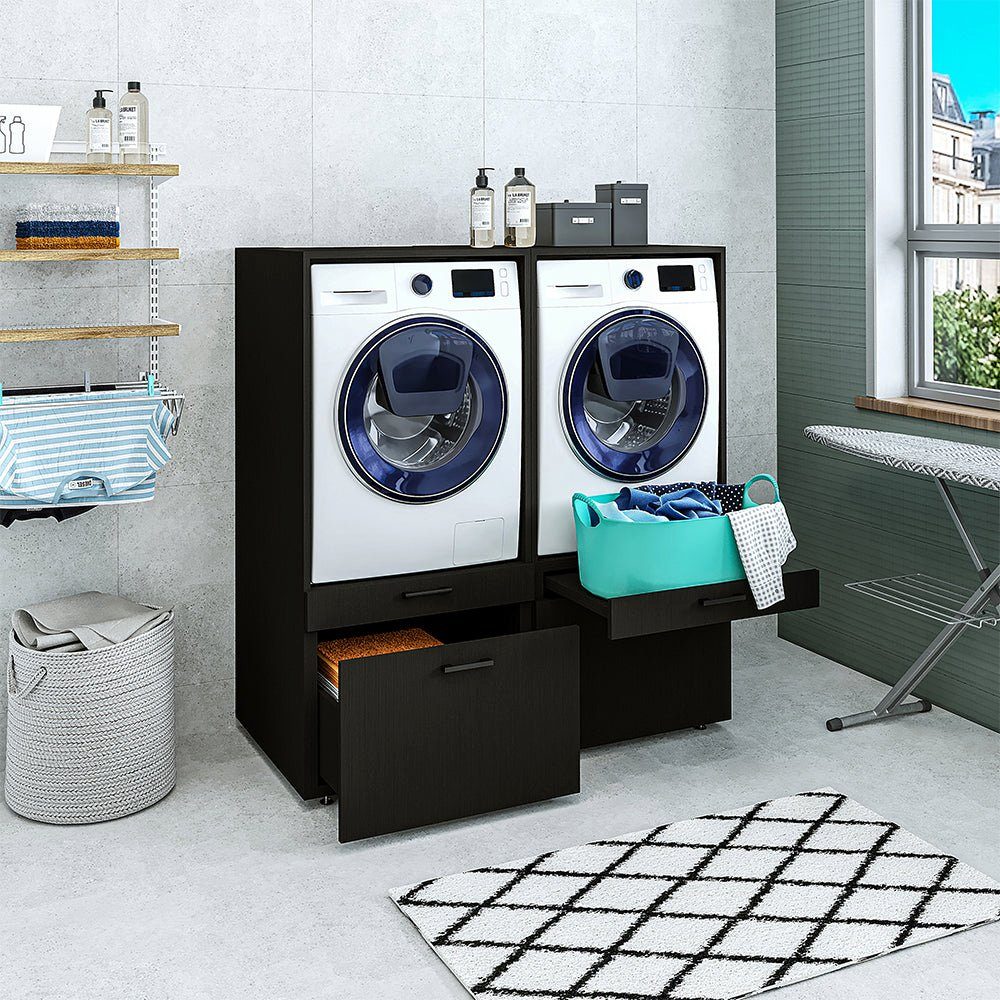 Roomart Waschmaschinenumbauschrank (Waschmaschinenschrank mit Schublade Überbauschrank Doppelschrank)