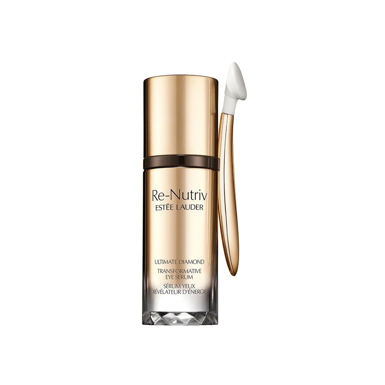 Sérum contorno de ojos transformador definitivo con diamante RE-NUTRIV - Contorno de ojos antiarrugas, tratamiento antibolsas y ojeras, hidratación del contorno de ojos