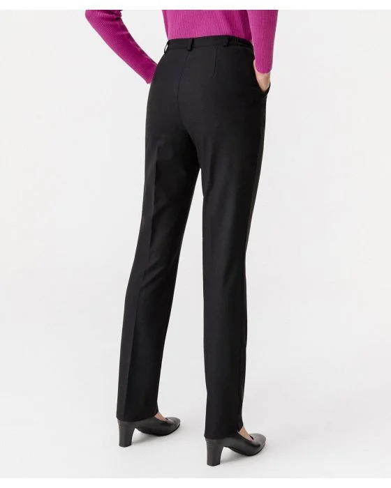 Pantalon droit, lainage aspect flanelle, 2 statures