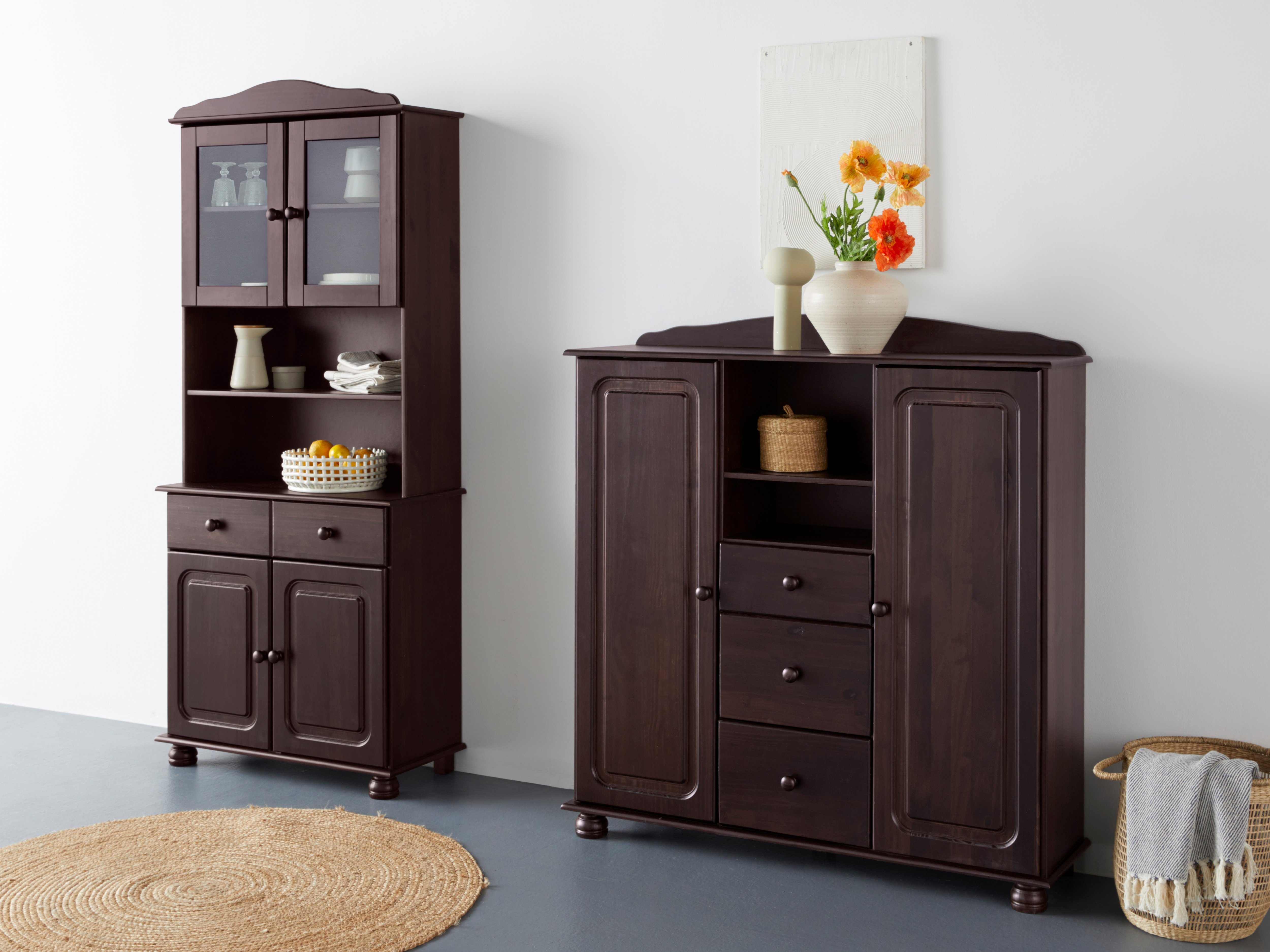 Home affaire Buffet Mette (2-St) Mit grosser Schublade und viel Stauraum hinter 4 Türen, Höhe 181cm