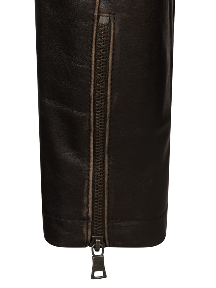 Rock Creek Lederjacke in Dunkelbraun günstig kaufen