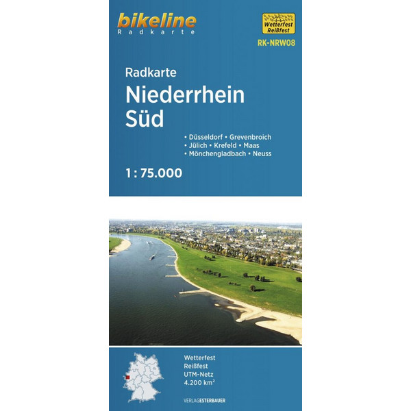 RADKARTE NIEDERRHEIN SÜD 1:75.000 (RK-NRW08) - Fahrradkarte