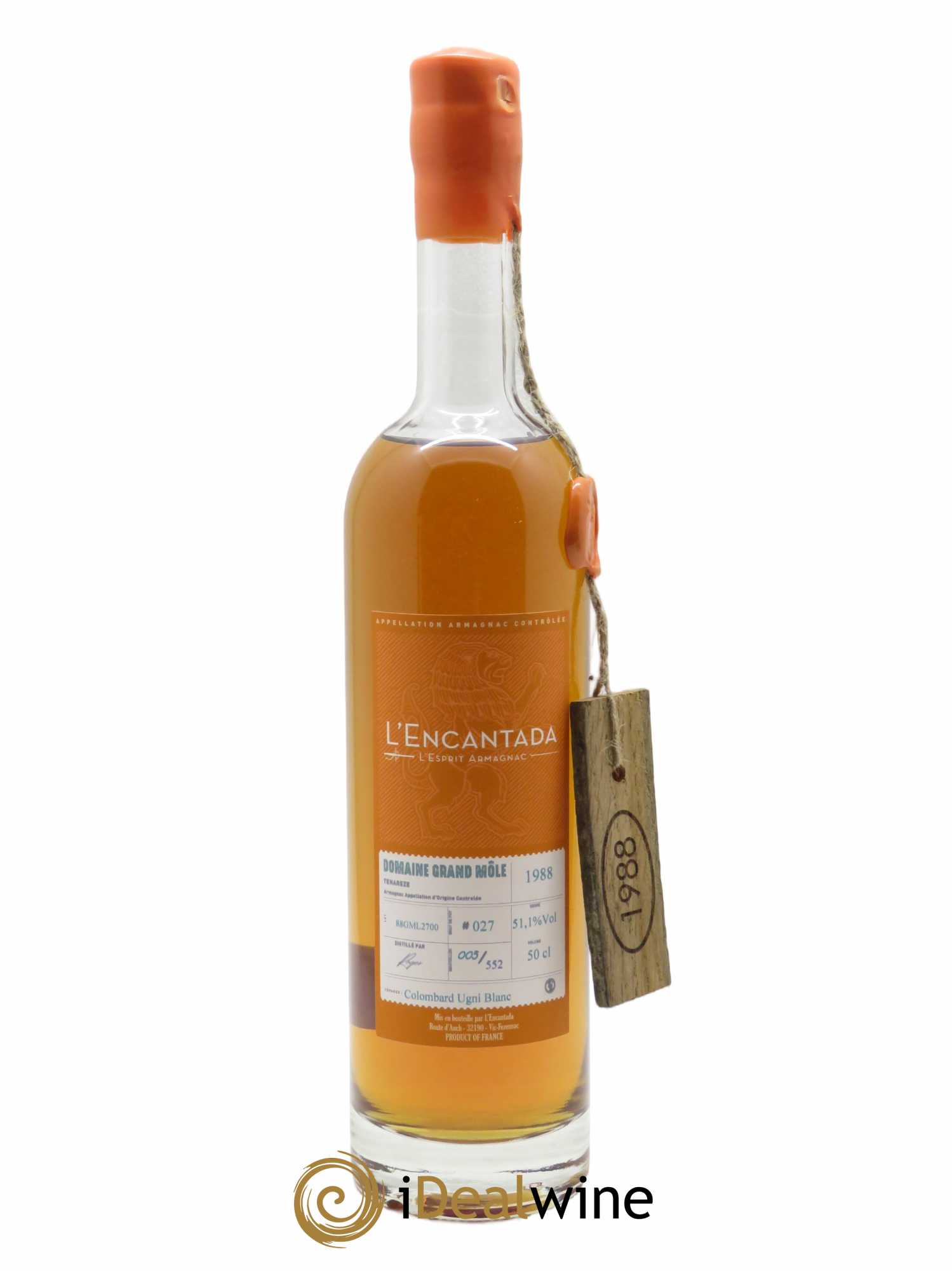 Bas-Armagnac Domaine Grand Môle n°27 L'Encantada (50cl) 1988 - Lot de 1 Bouteille