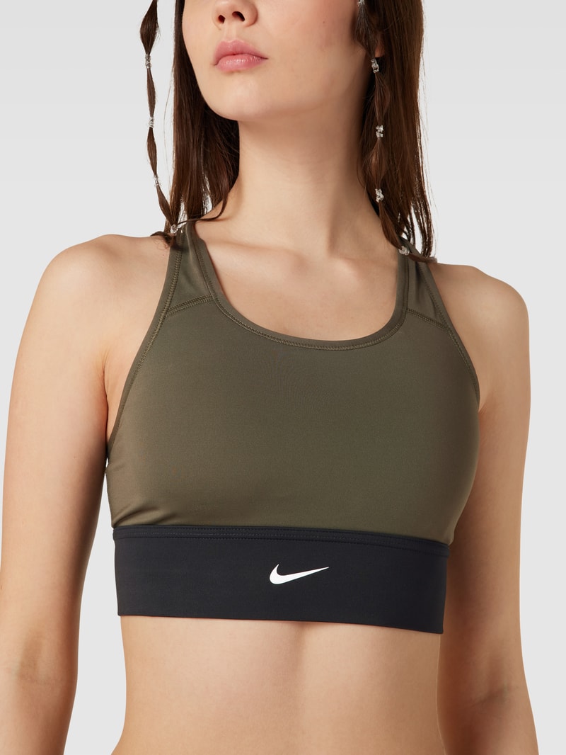 Sport-BH mit elastischem Bund in khaki