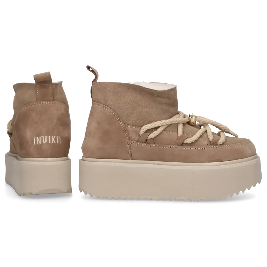 INUIKII - Snowboots PLATFORM Veloursleder - beige