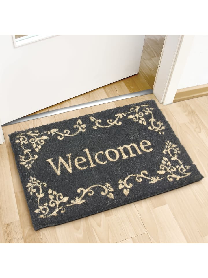 relaxdays Fußmatte Welcome in Schwarz - (B)60 x (T)40 cm günstig kaufen onesize