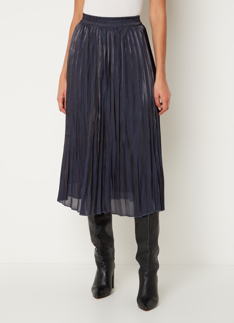 Saia midi de cetim com pregas Gerard Darel Dekra