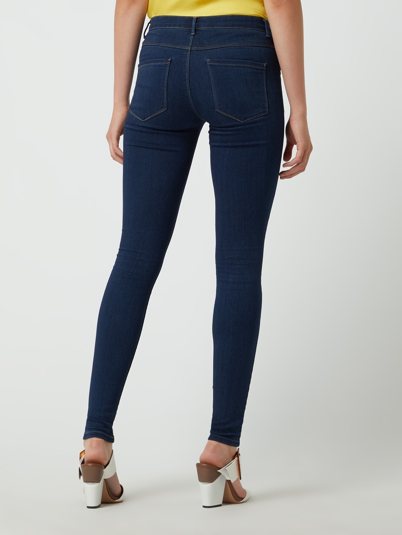 Skinny Fit Jeans aus Viskosemischung Modell 'Rain' in dunkelblau
