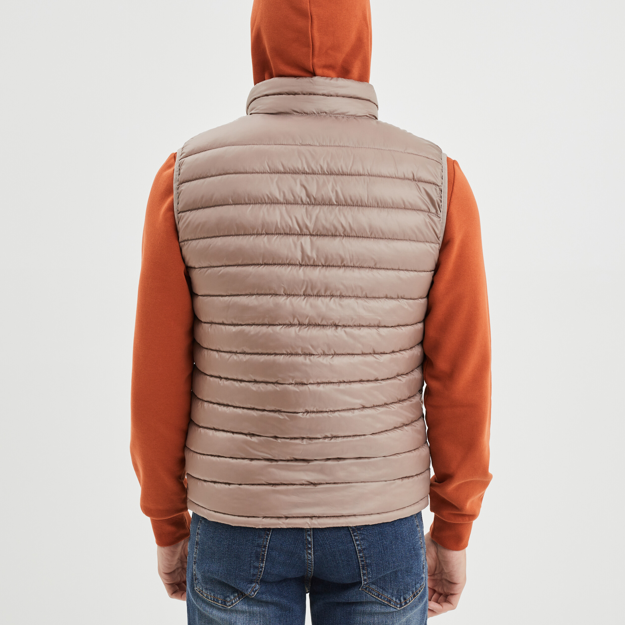 Doudoune légère zippée sans manches taupe homme | La Halle