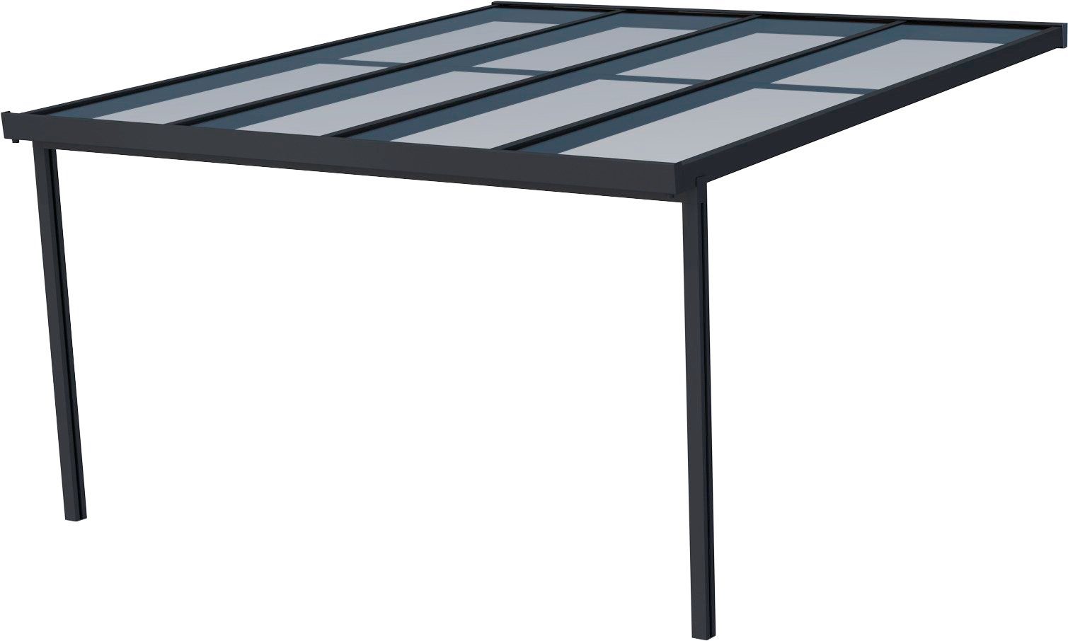 GUTTA Terrassendach Premium, BxT: 410,2x406 cm, Bedachung Dachplatten, BxT: 410x406 cm, Dach Sicherheitsglas klar