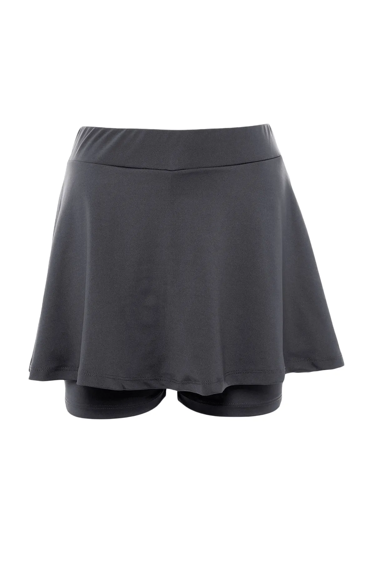 Trendyol Collection  Anthrazitfarbener 2-lagiger Tennis-Strick-Sport-Shorts-Rock mit Shorts innen TWOSS22SR00067