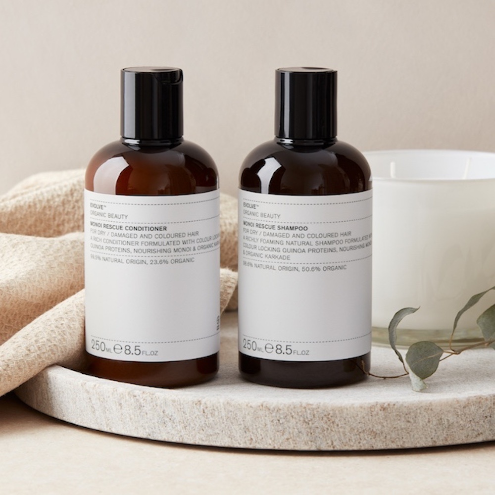 evolve organic beauty Evolve, Monoi Rescue Shampoo 250ml Shampooing Bio chveux normaux à secs