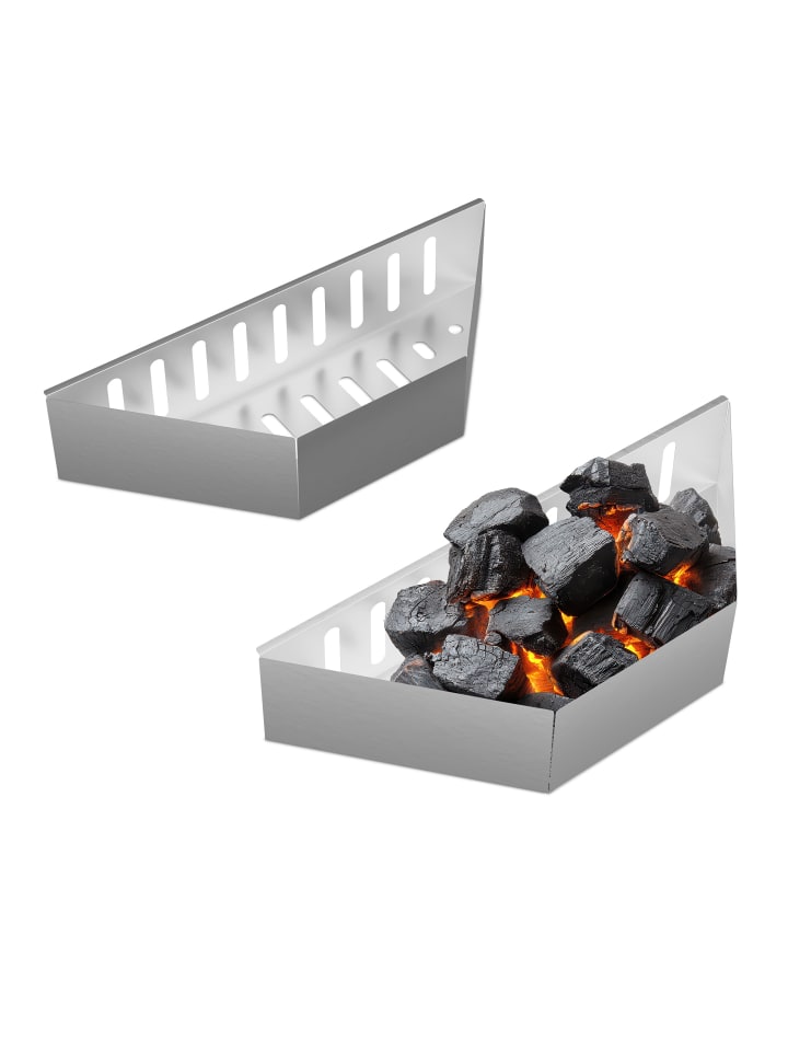 relaxdays 2 x Kohlekorb in Silber günstig kaufen onesize