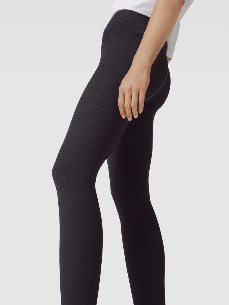 Sportleggings mit Strukturmuster Modell 'NEW DANA' in schwarz