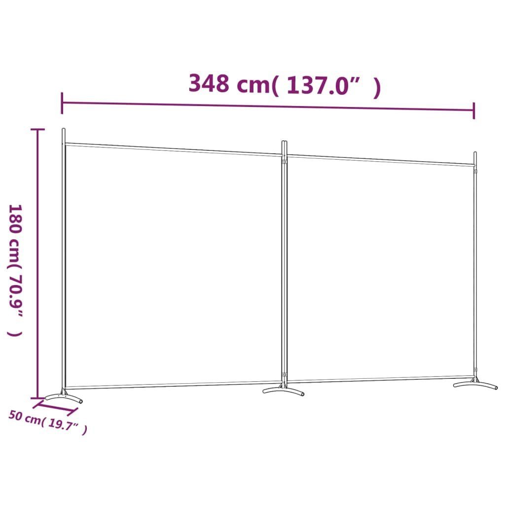 furnicato Raumteiler 2-tlg. Paravent Weiß 348x180 cm Stoff