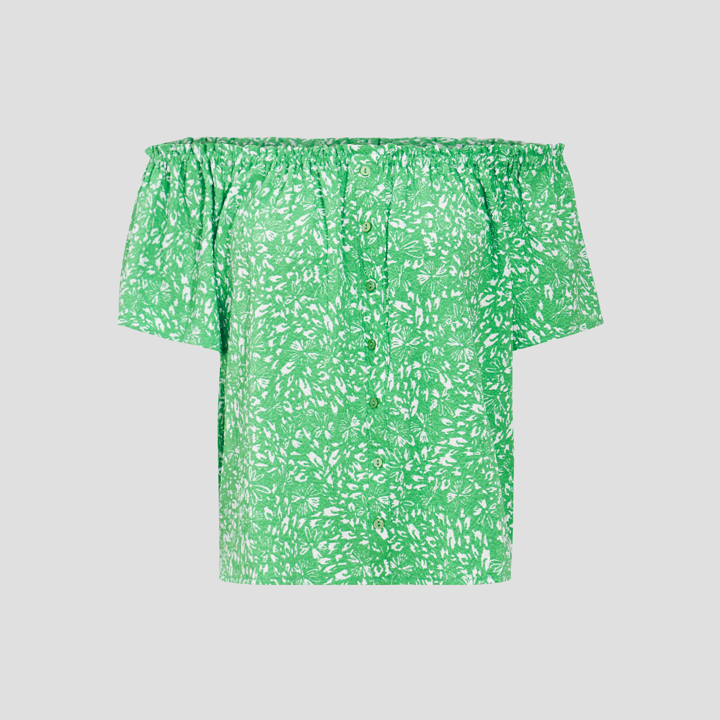 Blouse manches courtes vert femme | Cache Cache