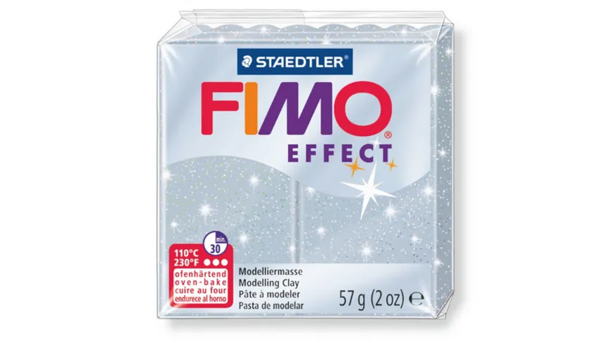 STAEDTLER FIMO - 8020-812 effect Ofenhärtende Modelliermasse glitter silber 57 g