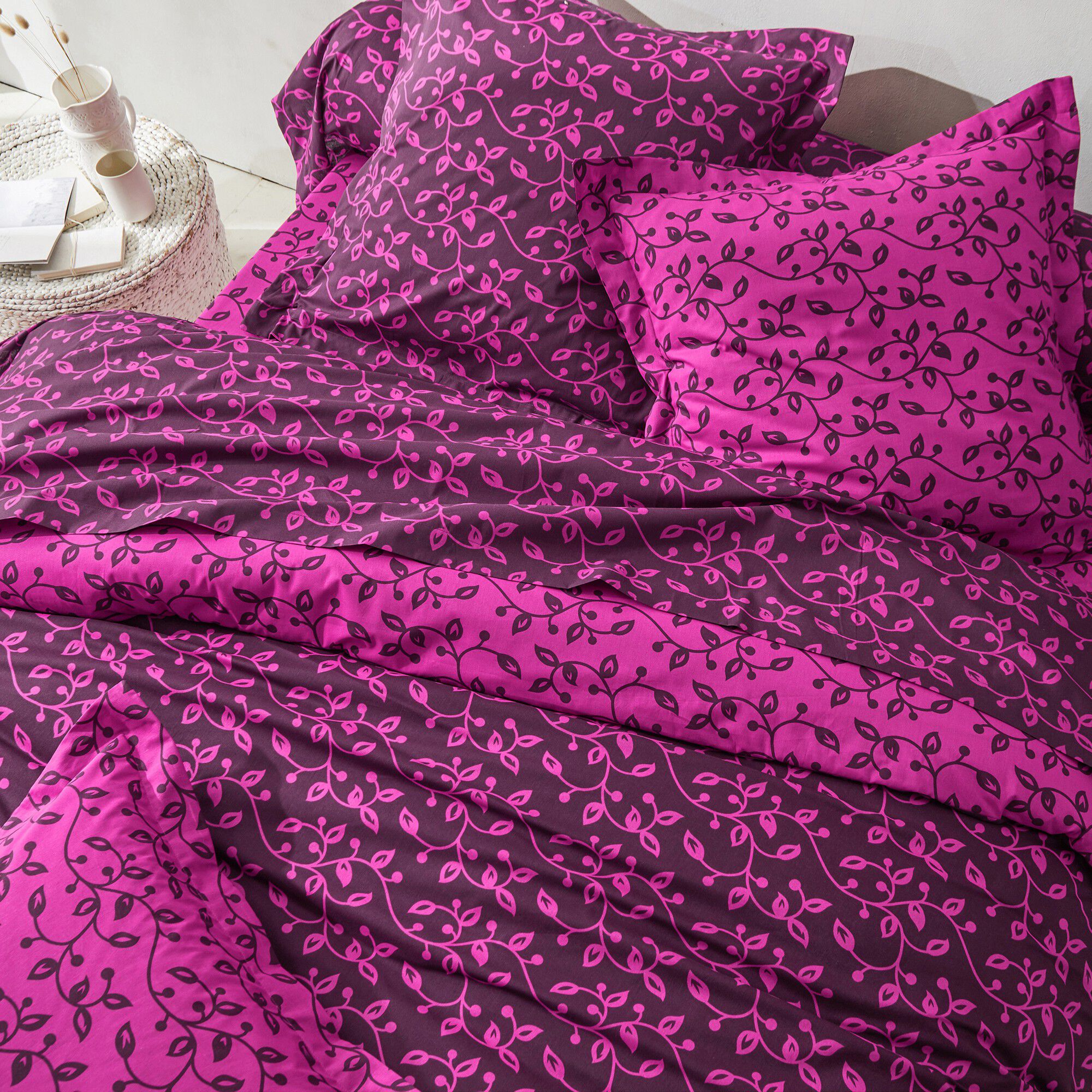 Linge de lit Héritage flanelle à motifs volutes