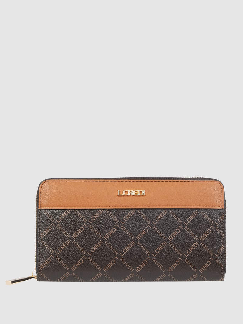 Portemonnaie mit Logo-Muster Modell 'Filiberta' - RFID-blocking in mittelbraun
