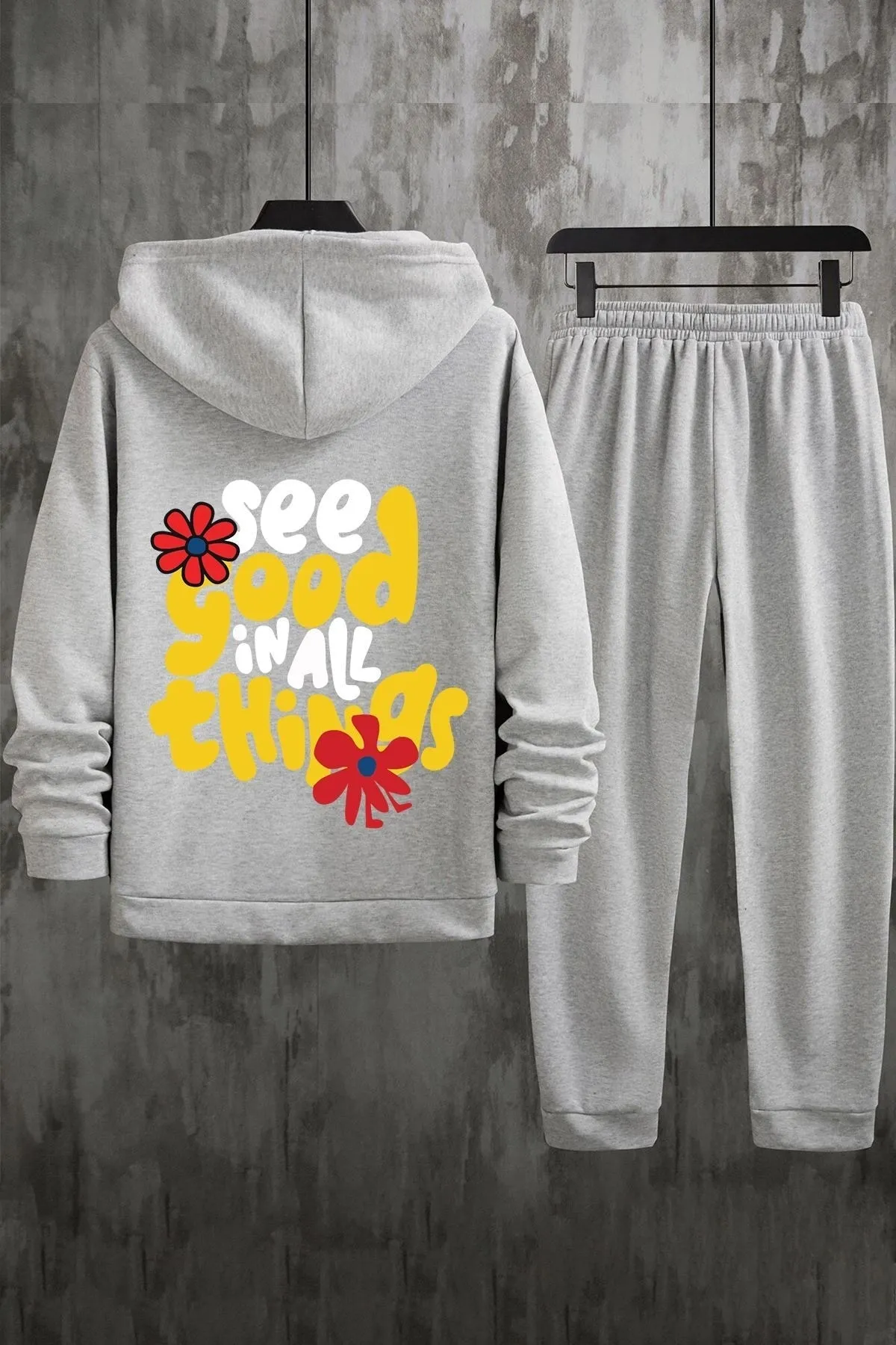 uyguntarz  Bedrucktes Unisex-Trainingsanzug-Set „Good Things“.