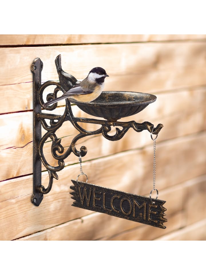 relaxdays Vogeltränke Welcome in Bronze günstig kaufen onesize