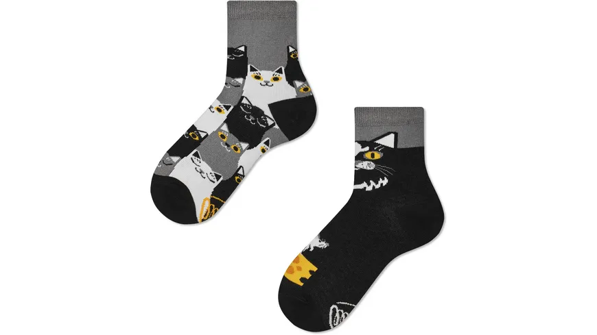 MANY MORNINGS Kinder Socken Schwarze Katze schwarz